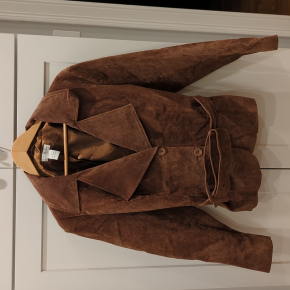 J Marco Belted Caramel Brown Leather Jacket - Picture 1 of 5